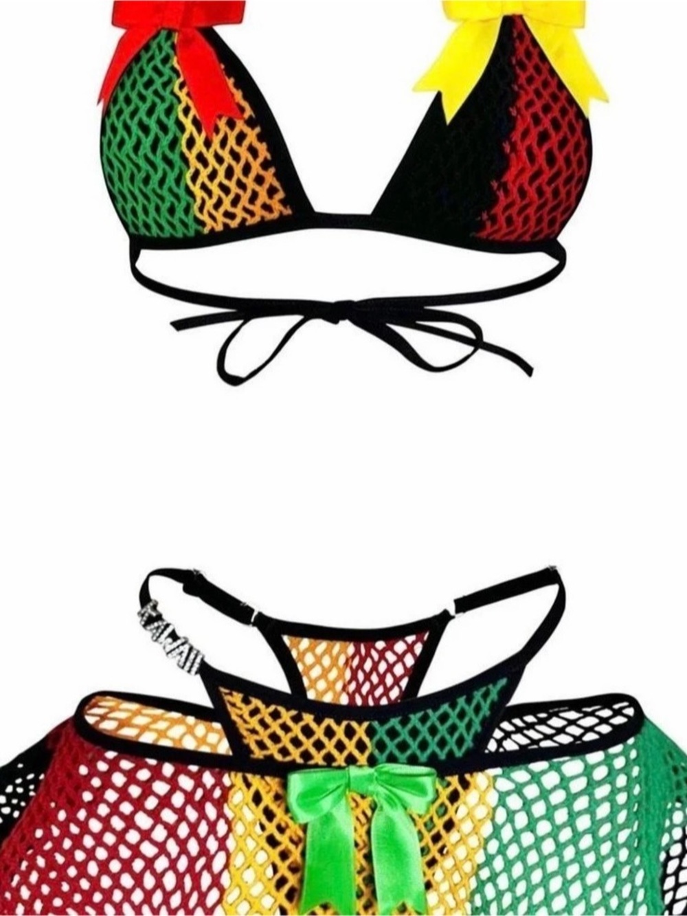 Jamaica 3 piece Multicolor Mesh Bikini Set